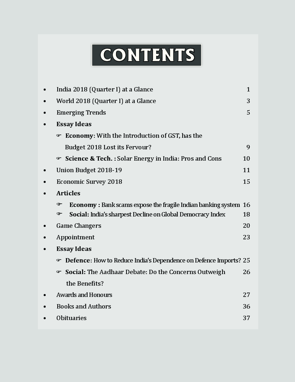 Quarterly Current Affairs - January To March 2018 For Competitive Exams Vol. 1 - Page 4