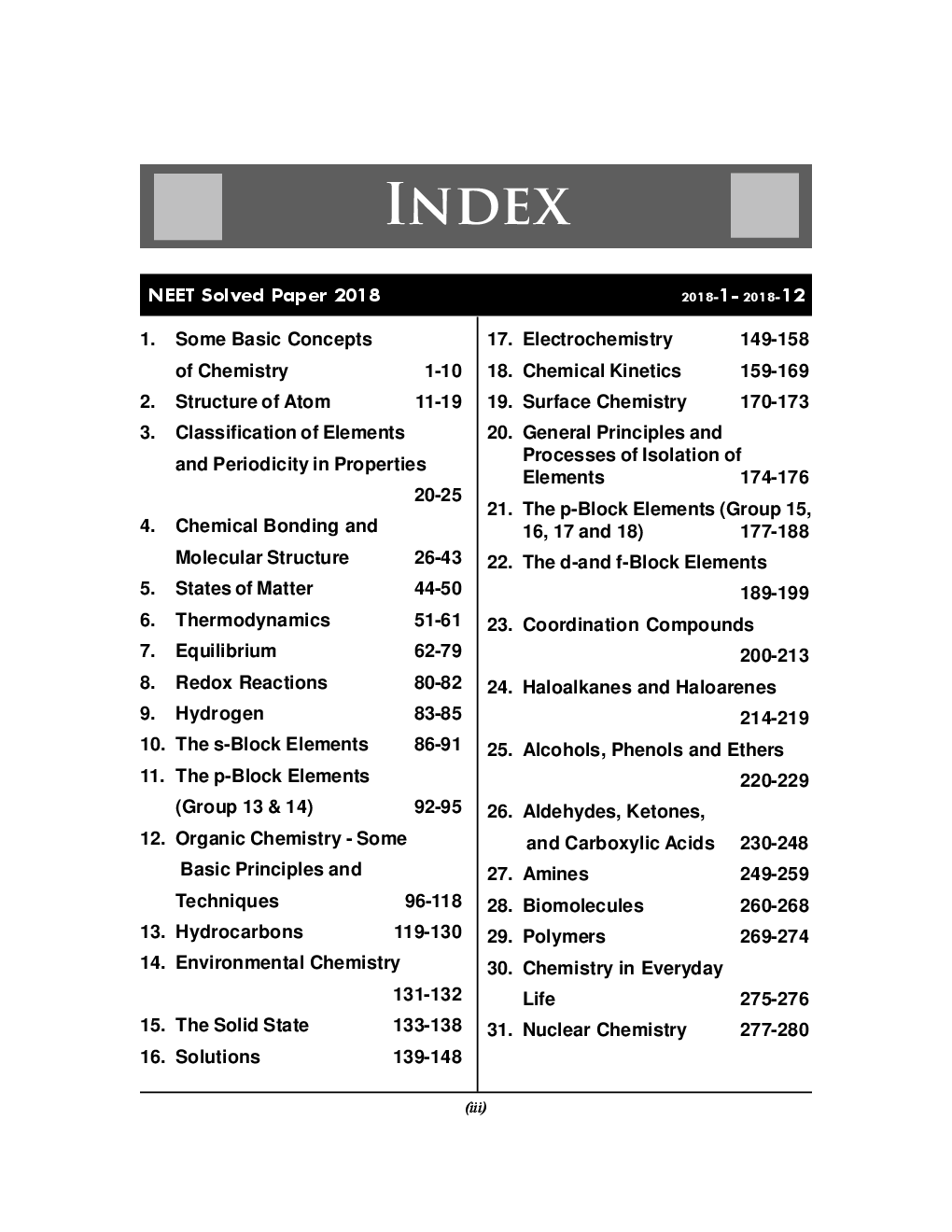 31 Years NEET Chapterwise & Topicwise Solved Papers For Class - XI & XII Chemistry (2018 - 1988) - Page 4