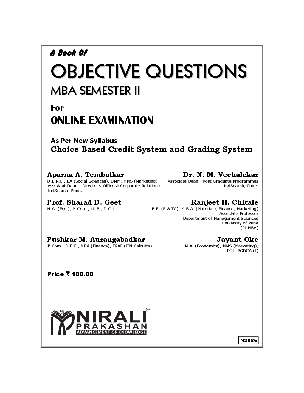Objective Questions For MBA (Sem-II) Online Examination - Page 2