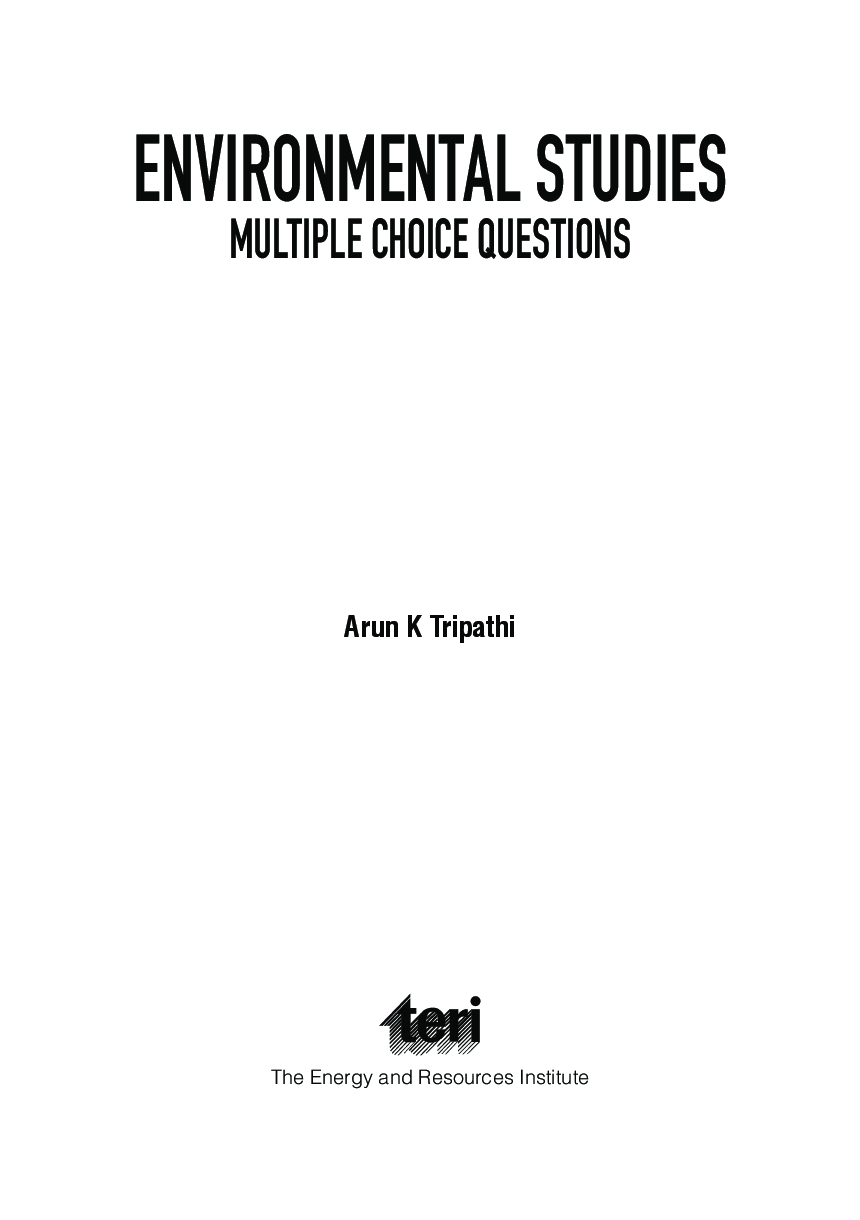 Environmental Studies : Multiple Choice Questions - Page 3