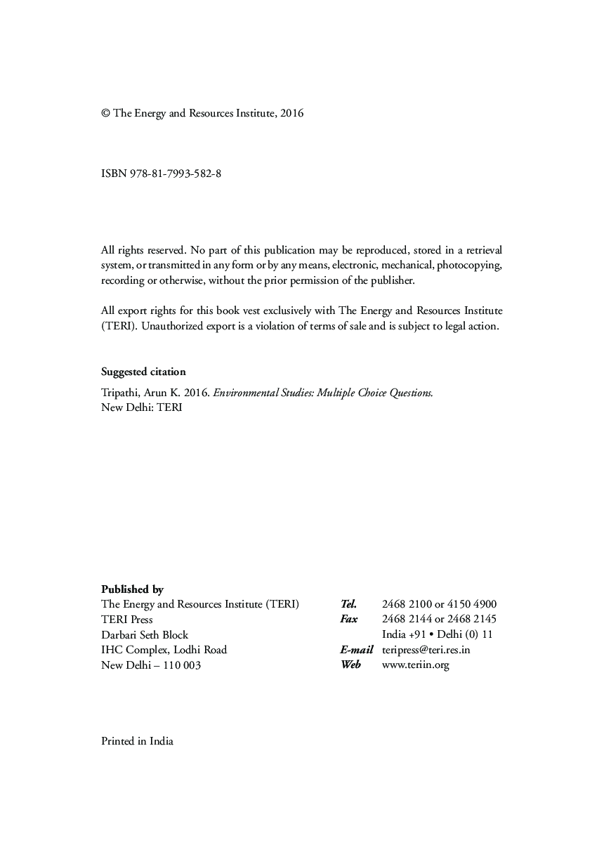 Environmental Studies : Multiple Choice Questions - Page 4