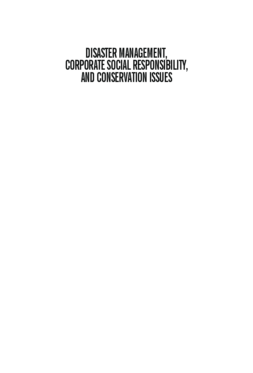 Disaster Management, Corporate Social Responsibility And Conservation Issues - Page 2