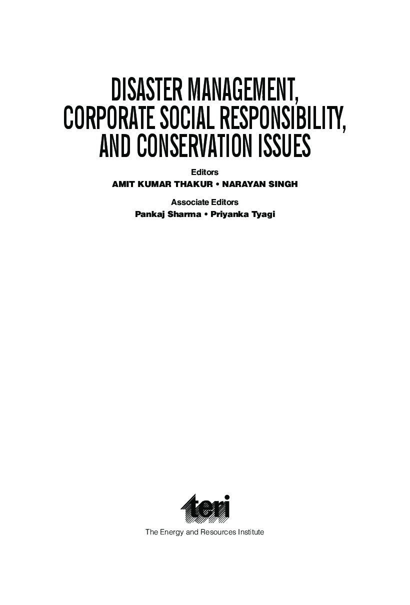 Disaster Management, Corporate Social Responsibility And Conservation Issues - Page 4