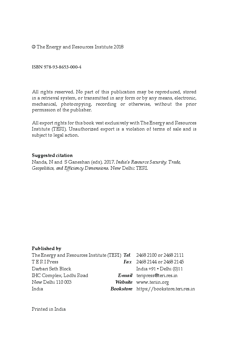 India's Resource Security : Trade, Geopolitics, And Efficiency Dimensions - Page 3