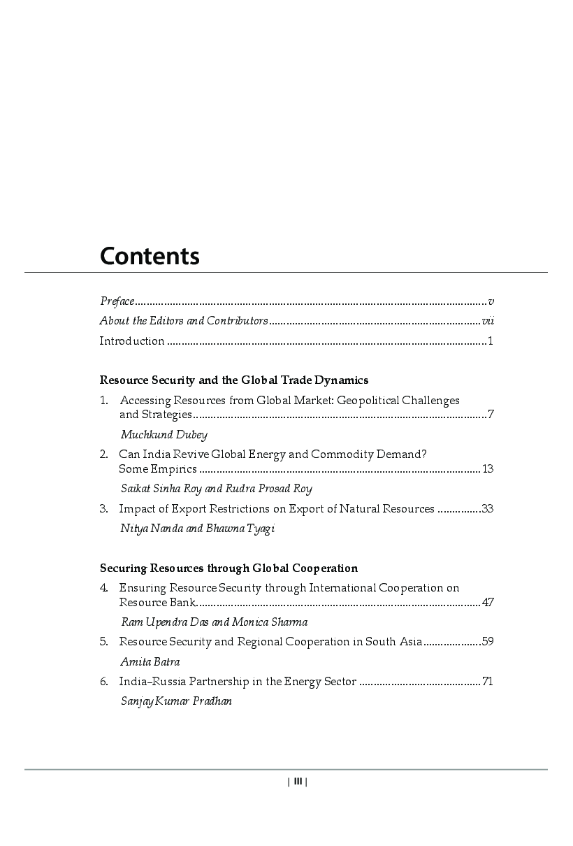 India's Resource Security : Trade, Geopolitics, And Efficiency Dimensions - Page 4