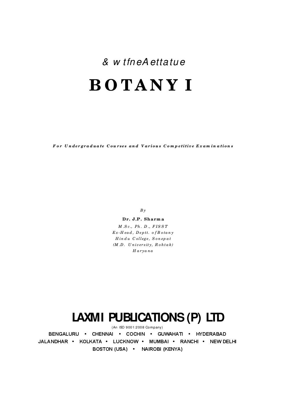 Comprehensive Botany Vol - I - Page 5