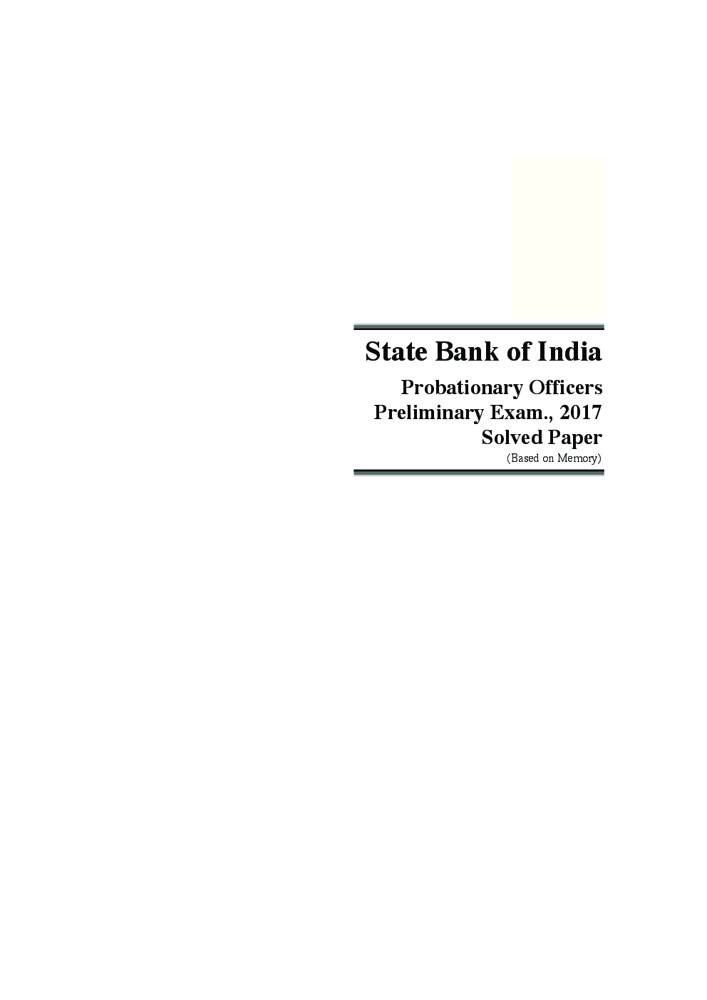 State Bank & Associate Banks P. O. Exam. Solved Papers - Page 4