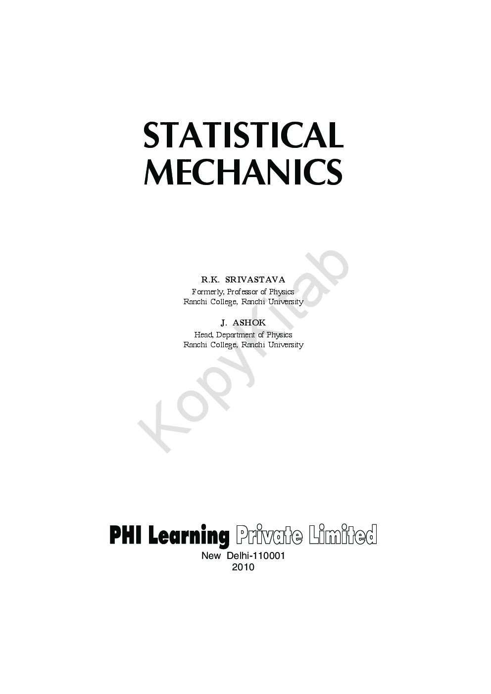 Statistical Mechanics - Page 2