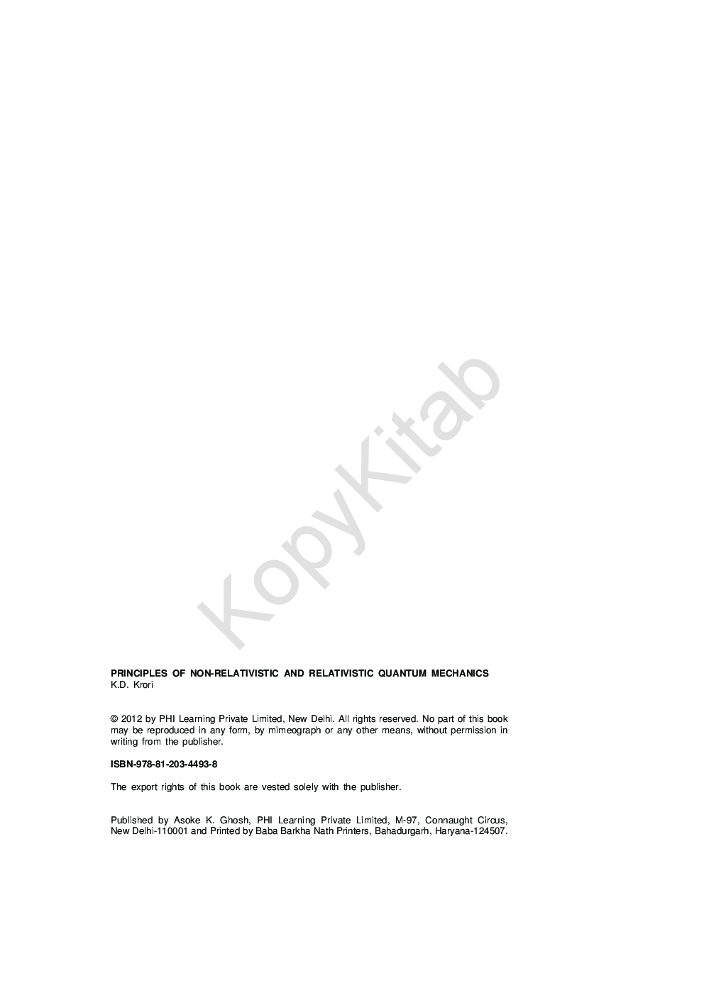 Principles Of Non-Relativistic And Relativistic Quantum Mechanics - Page 3