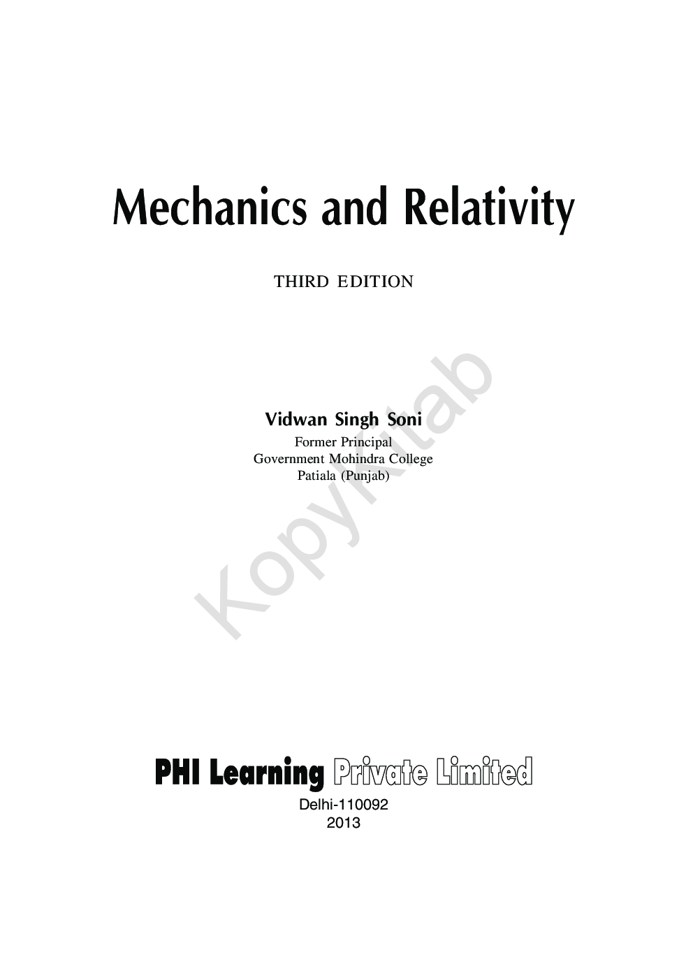 Mechanics And Relativity - Page 3