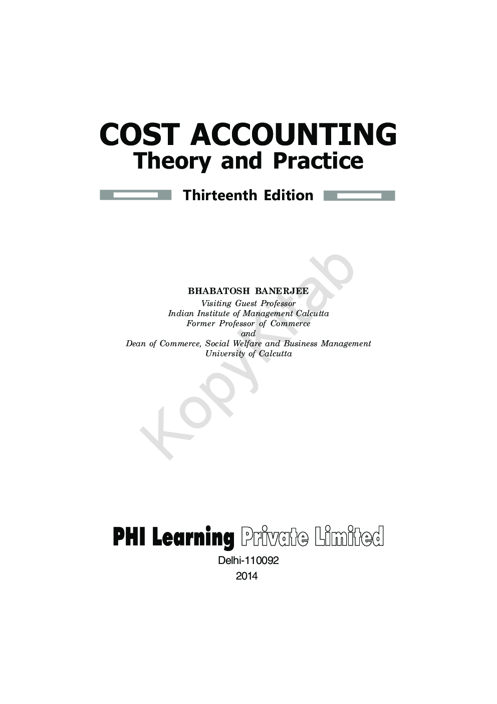Cost Accounting Theory And Practice - Page 2