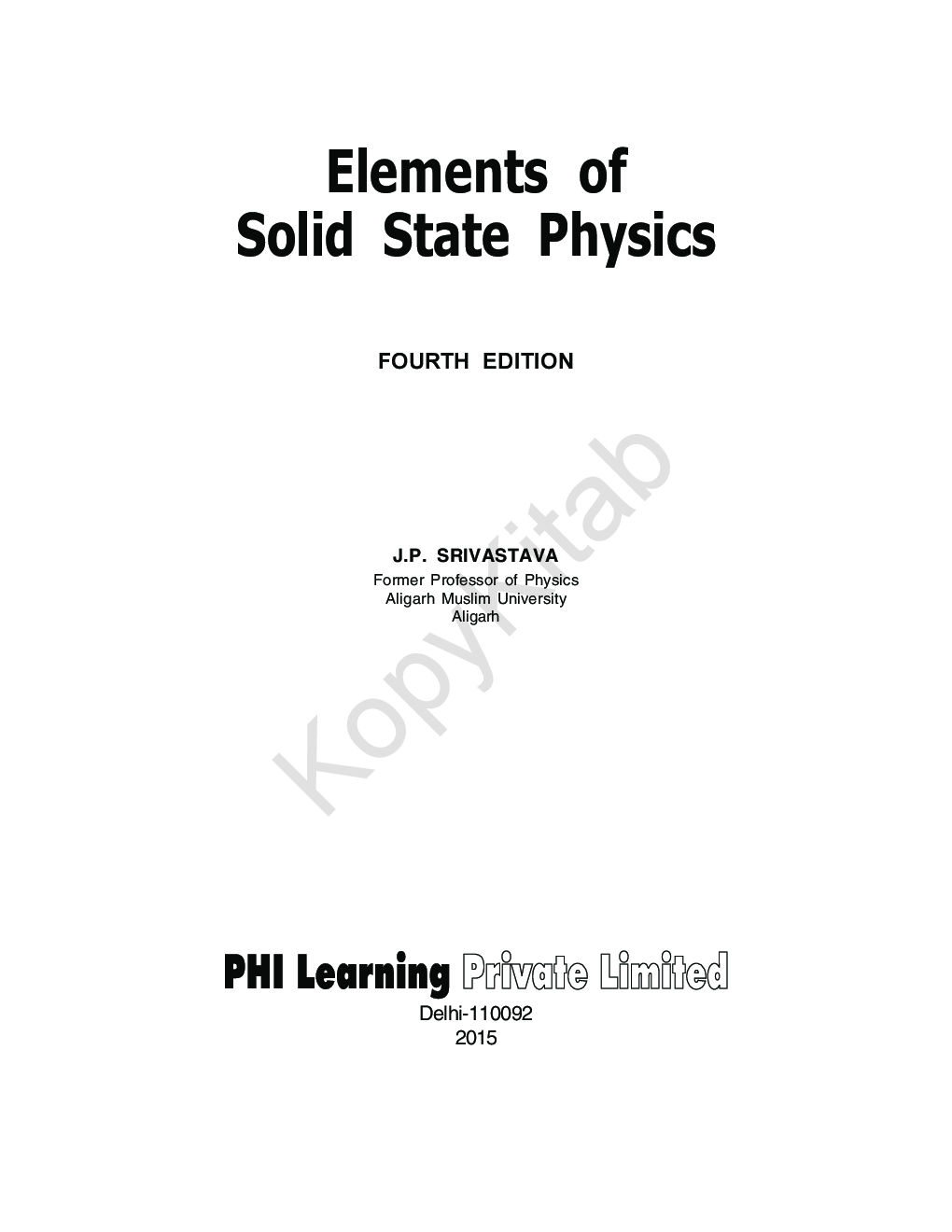 Elements Of Solid State Physics - Page 2