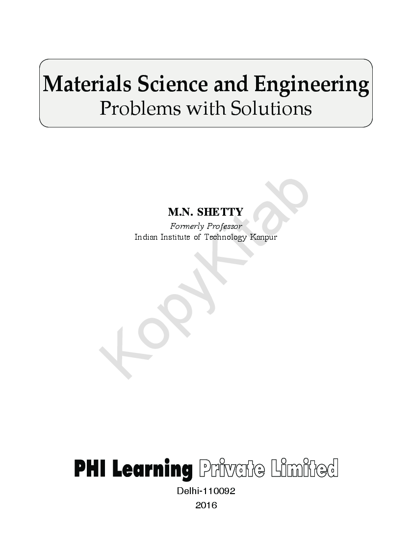 Materials Science And Engineering : Problems With Solutions - Page 2