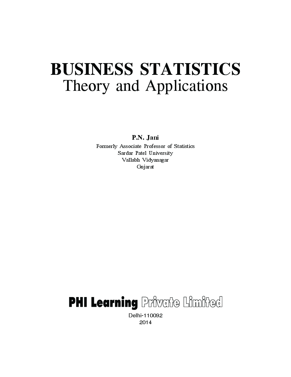 Business Statistics-Theory And Applications - Page 2