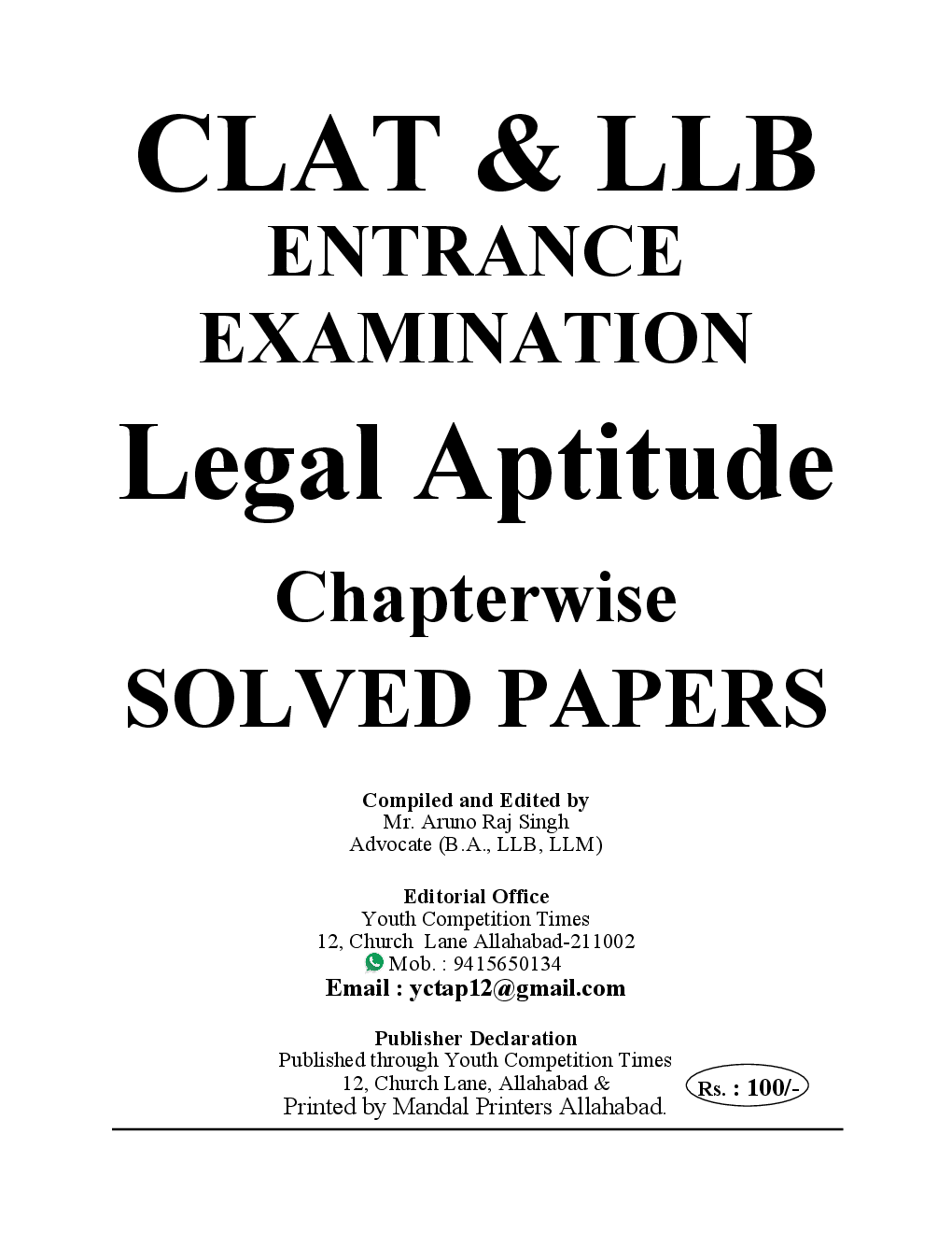 CLAT & LLB Entrance Examination Legal Aptitude Chapterwise Solved Papers - Page 2