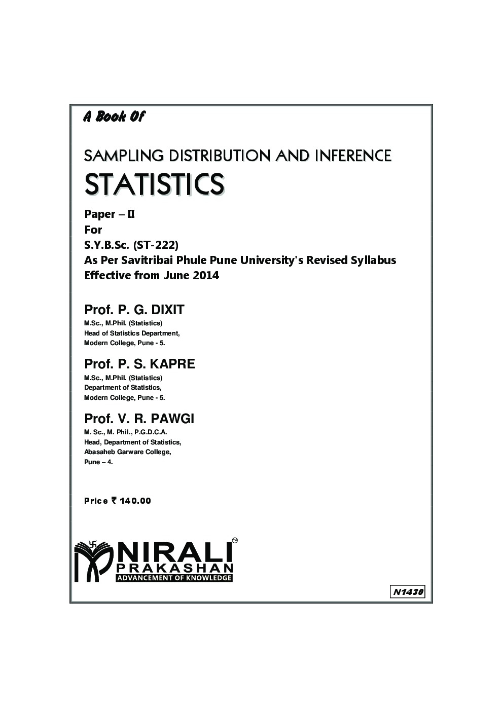 Sampling Distribution And Inference Statistics Paper – II - Page 2