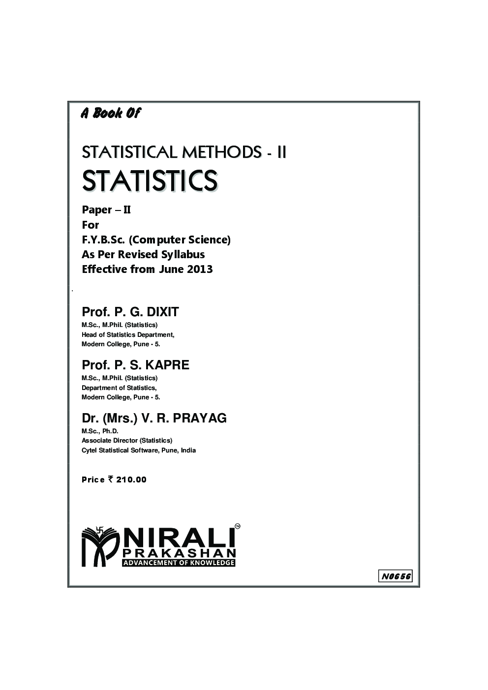 Statistical Methods - II Statistics Paper - II - Page 2