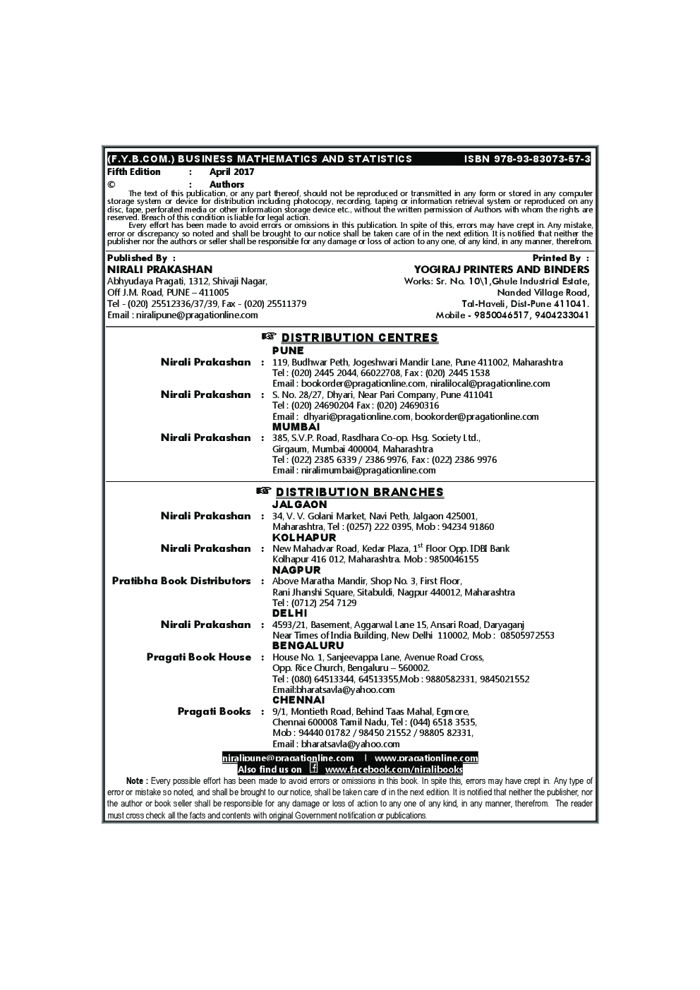 Business Mathematics And Statistics - Page 3
