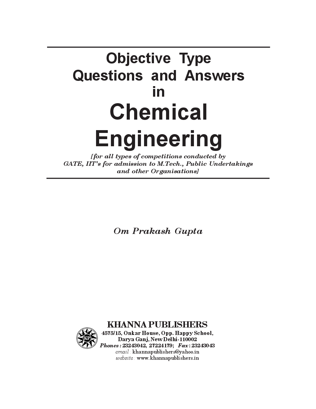 Download Chemical Engineering (Objective Type Questions And Answers