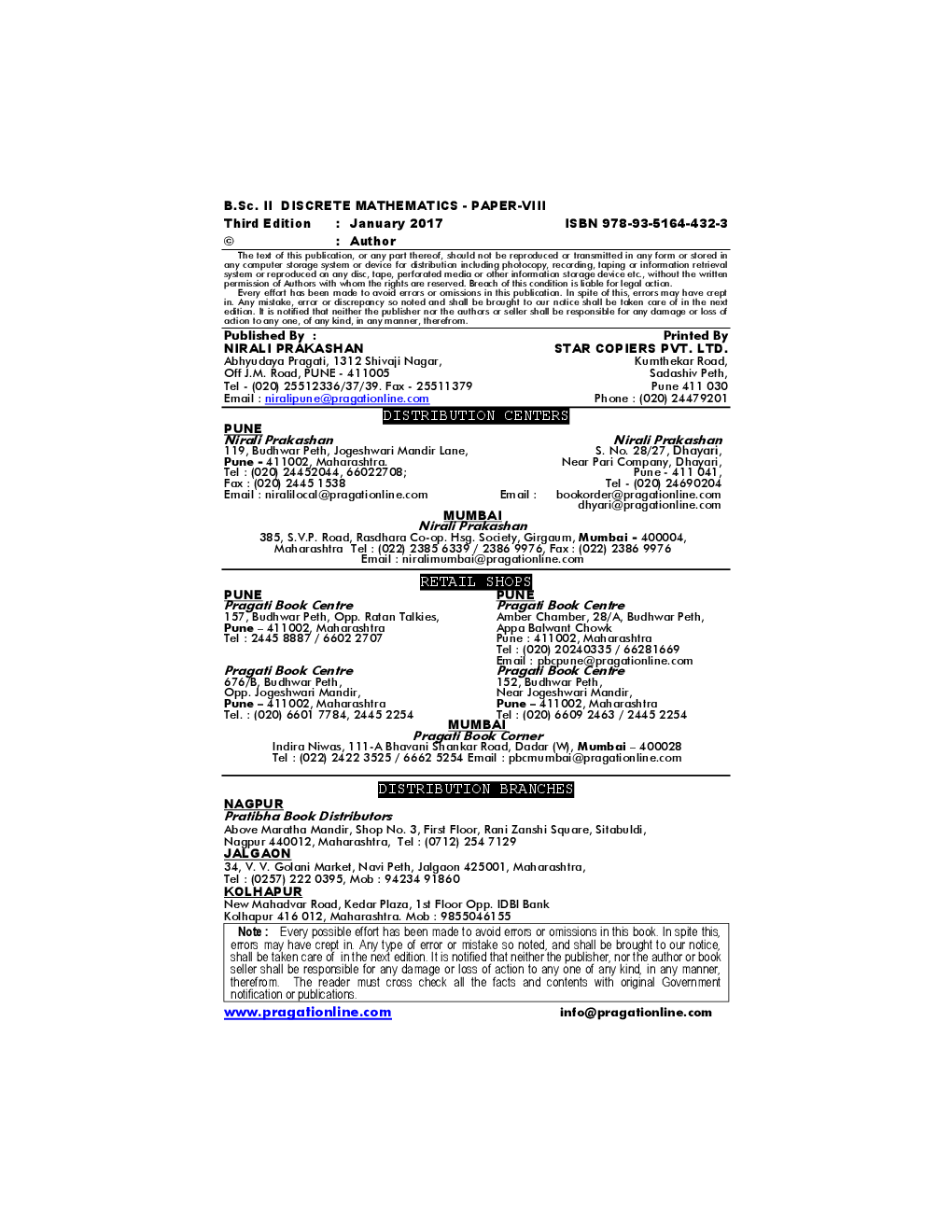 Discrete Mathematics (Mathematics - Paper - VIII) - Page 3
