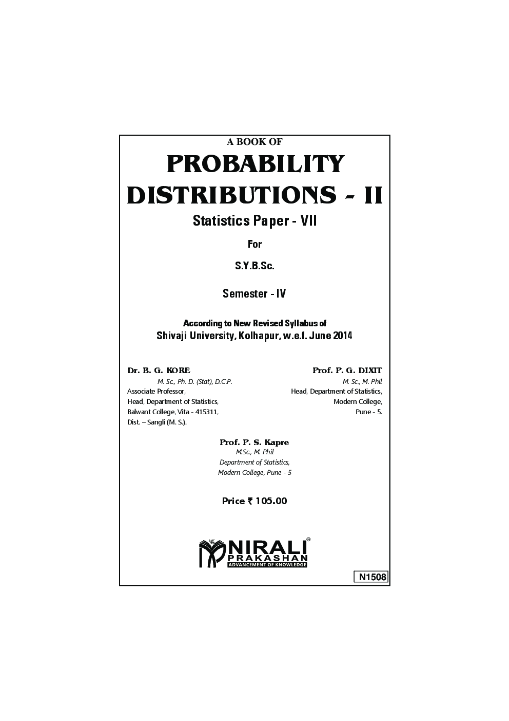 Probability Distributions - II (Statistics Paper - VII) - Page 2