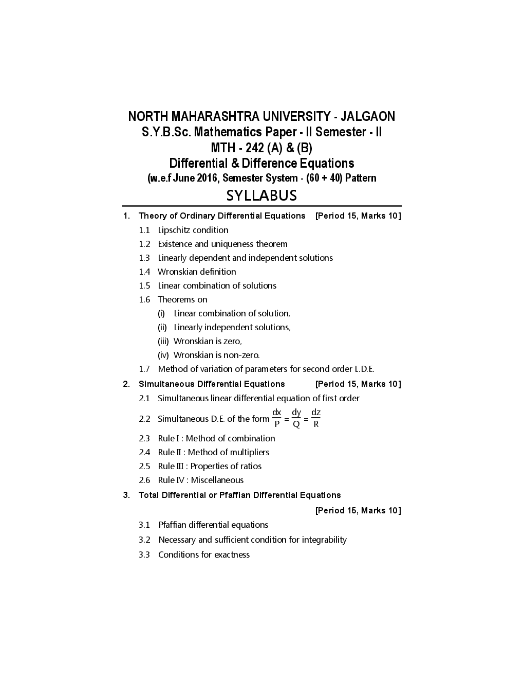 Differential And Difference Equations (Mathematics - Paper - II) - Page 5