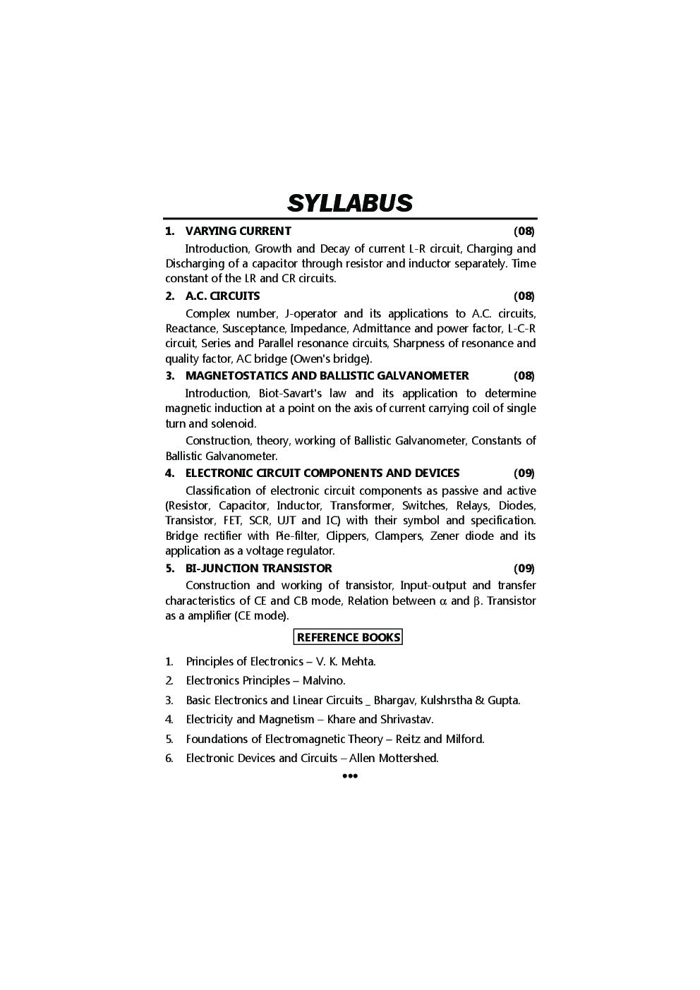 Physics Electricity, Magnetism And Basic Electronics (Paper - IV) - Page 5