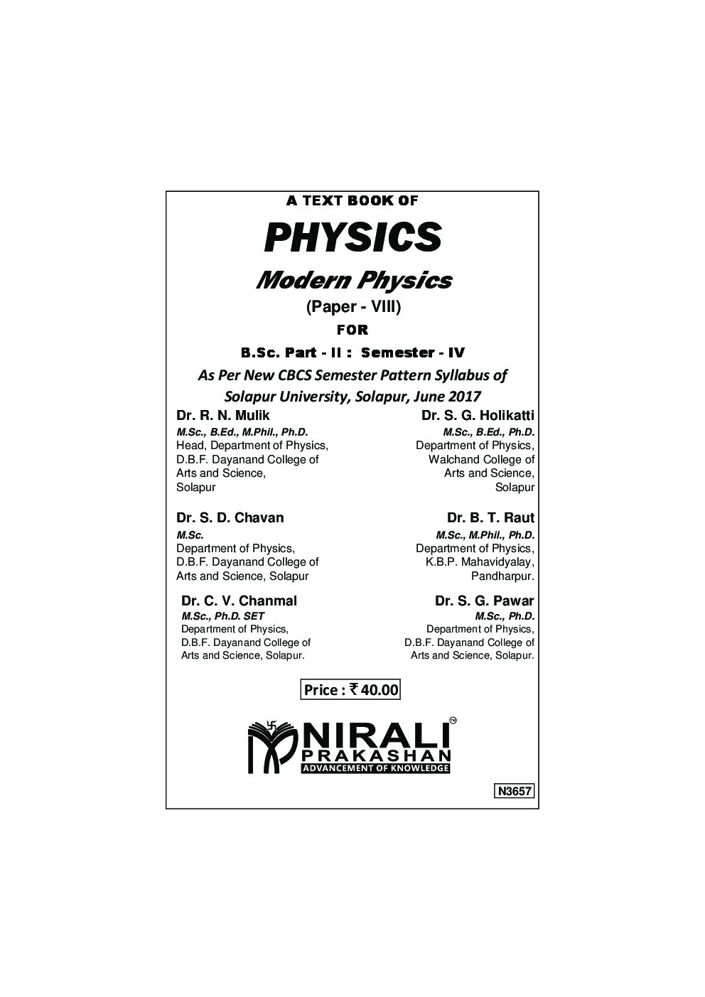 Physics Modern Physics (Paper - VIII) - Page 2