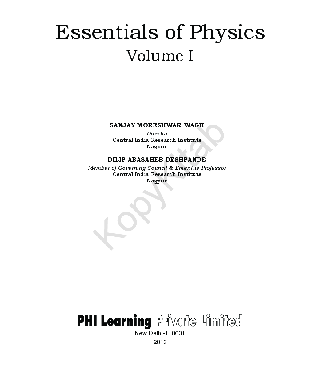 Essentials Of Physics Volume - I - Page 2