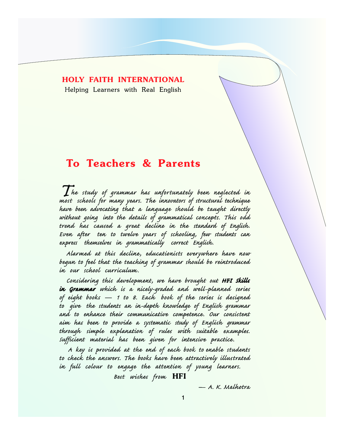 Holy Faith Enhancing Communicative Skills Through English Grammar For Class-6 - Page 4