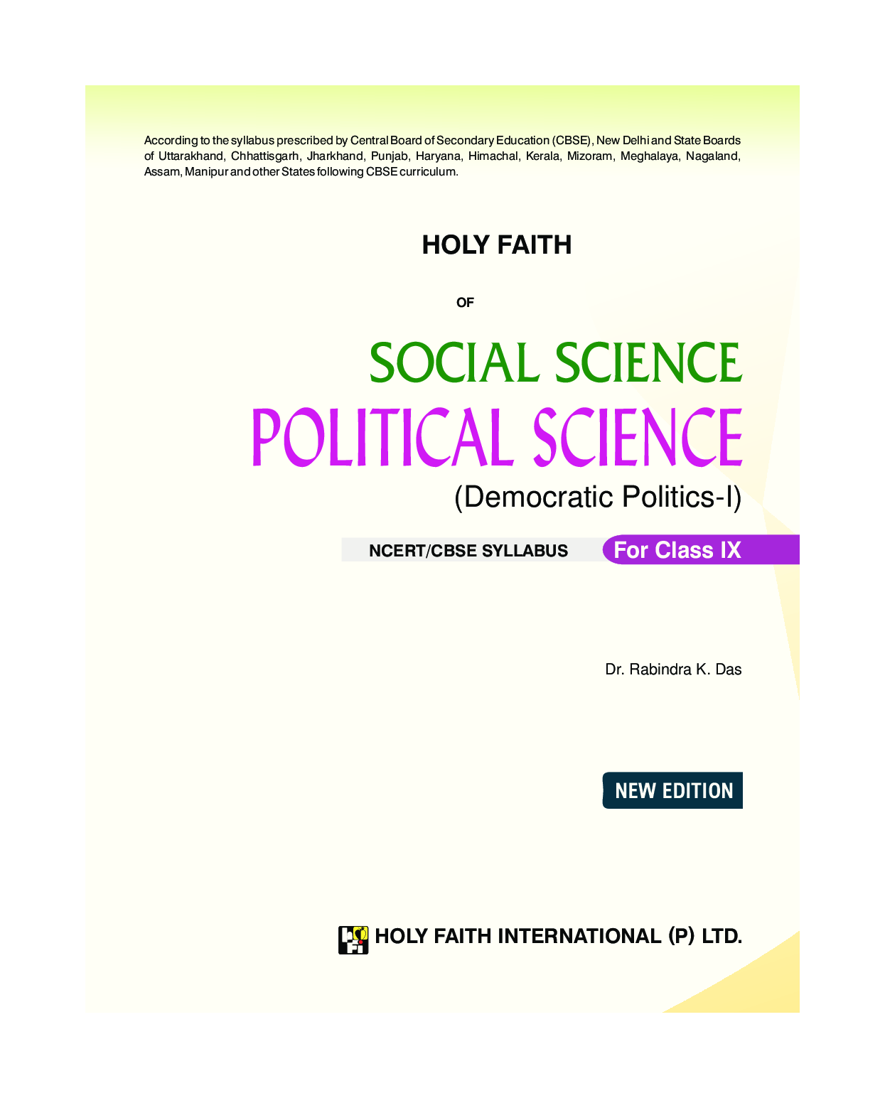 Holy Faith ABC Of Social Science Political Science For Class-9 - Page 2