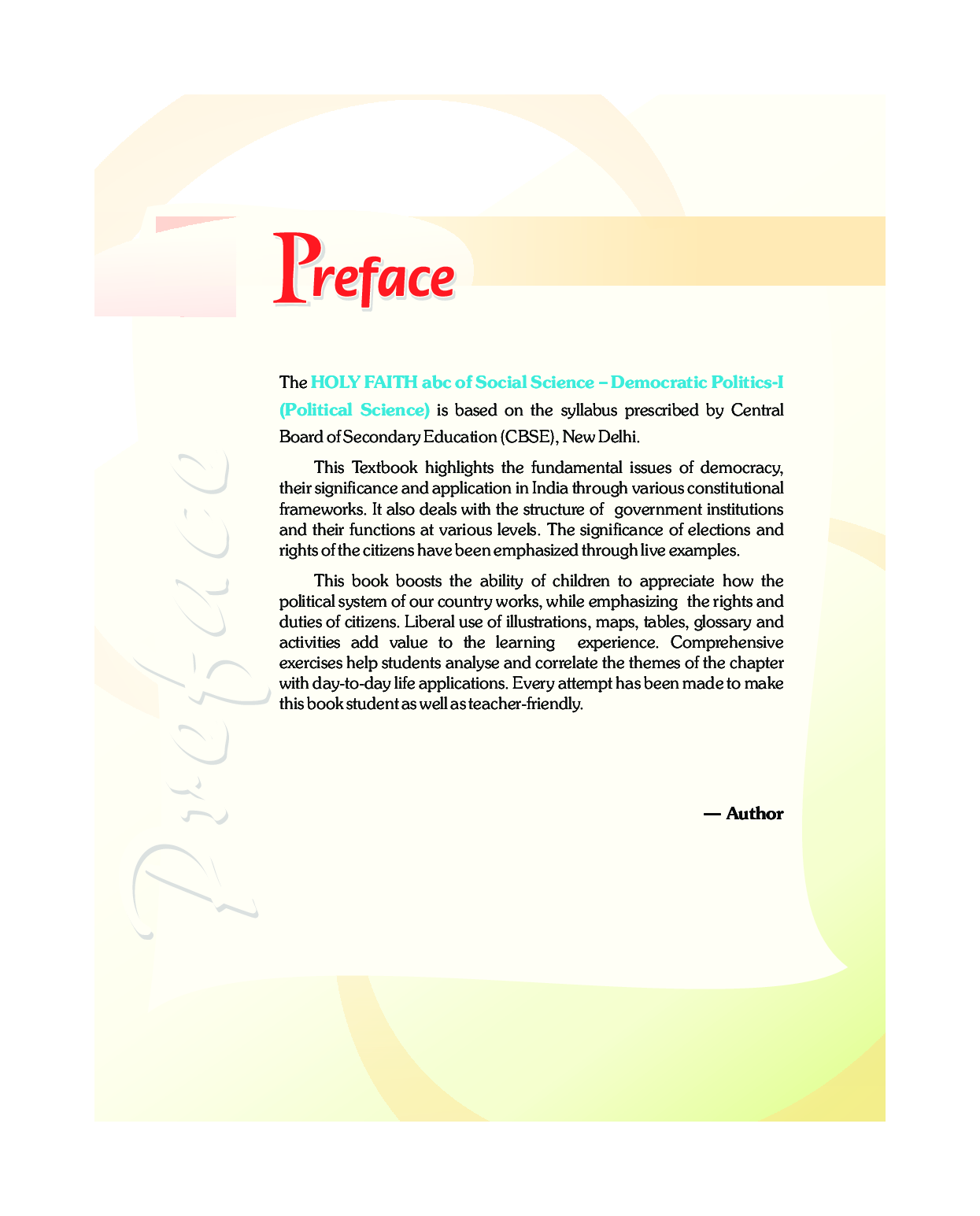 Holy Faith ABC Of Social Science Political Science For Class-9 - Page 4