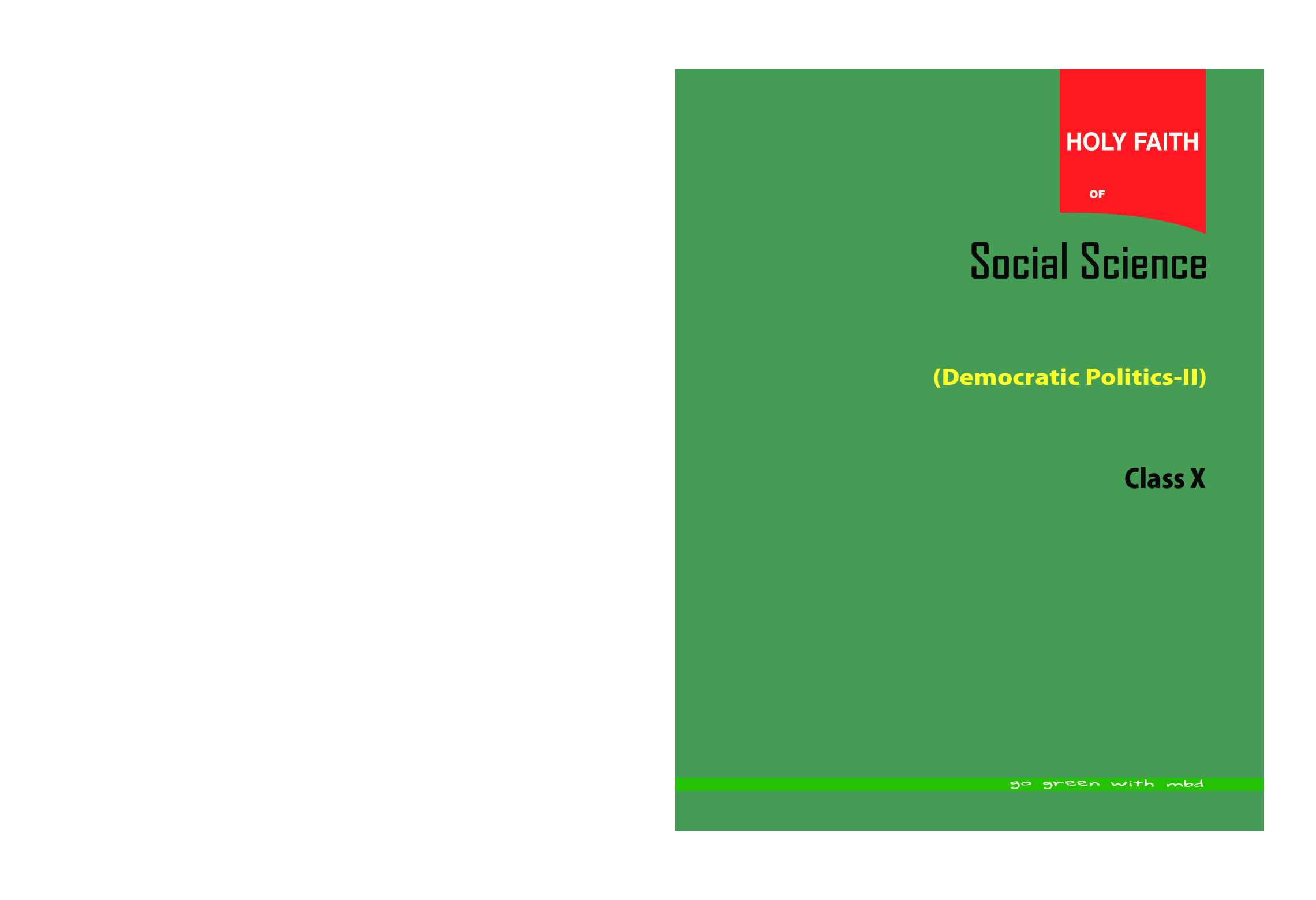 Holy Faith ABC Of Social Science Political Science For Class-10 - Page 1