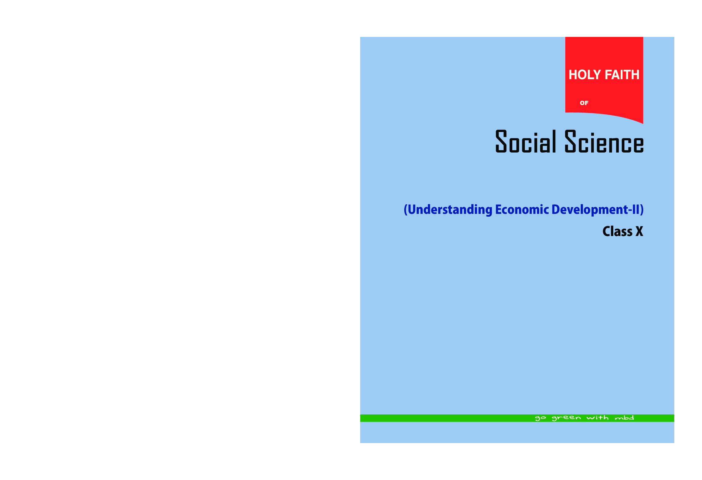 Holy Faith ABC Of Social Science Economics For Class-10 - Page 1
