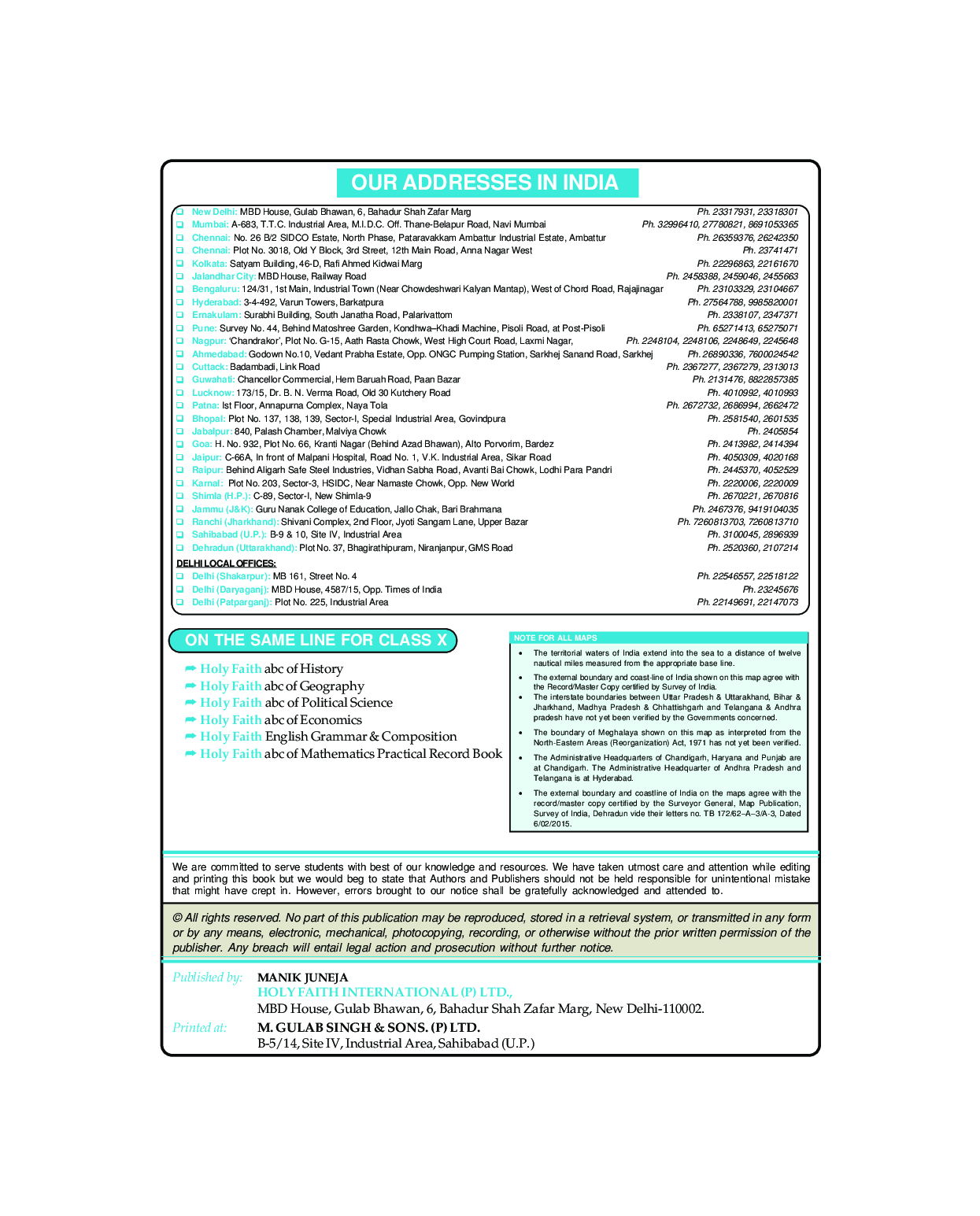 Holy Faith ABC Of Social Science Practical And Project Work For Class-10 - Page 3