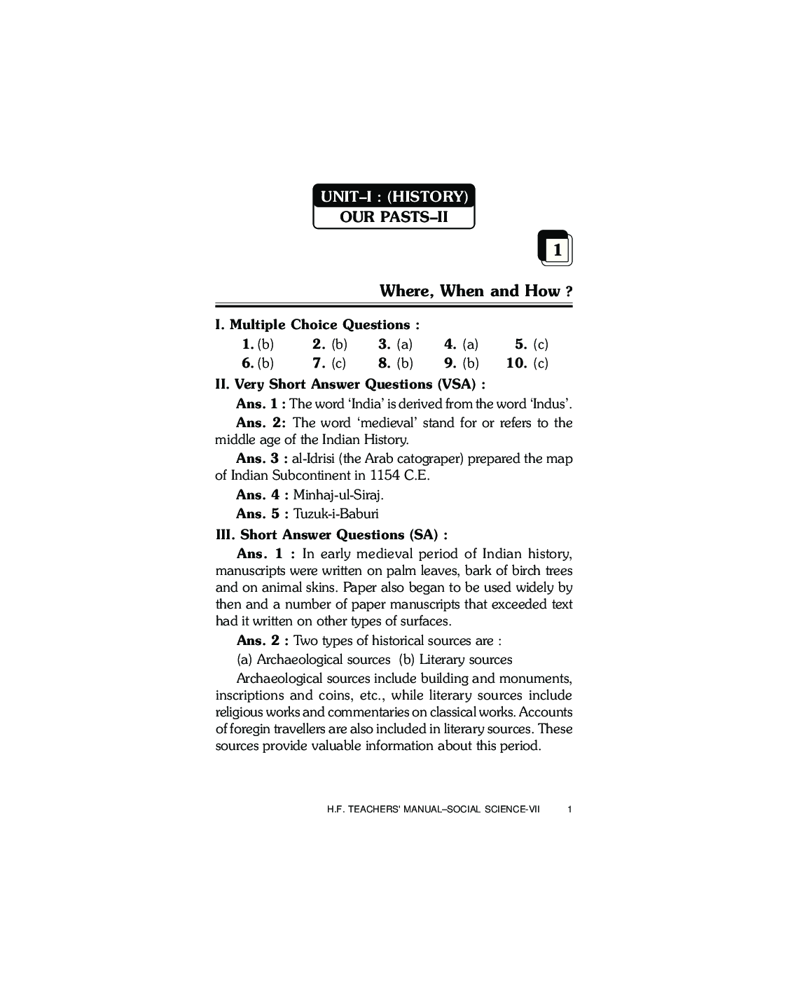 Holy Faith ABC Of Teacher’s Manual Social Science For Class-7 - Page 4