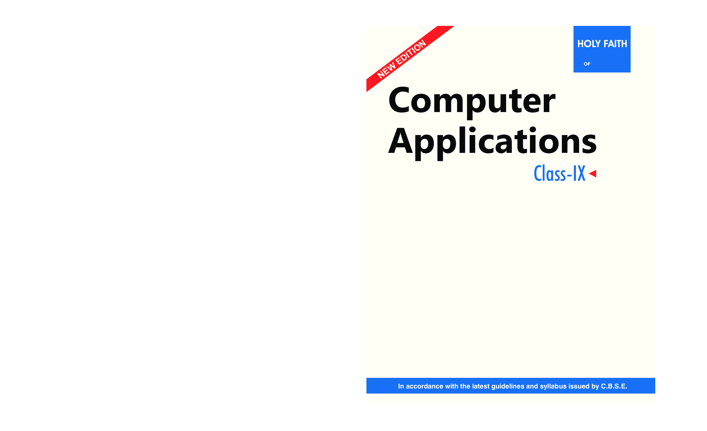 Holy Faith ABC Of Computer Application For Class-9 - Page 1
