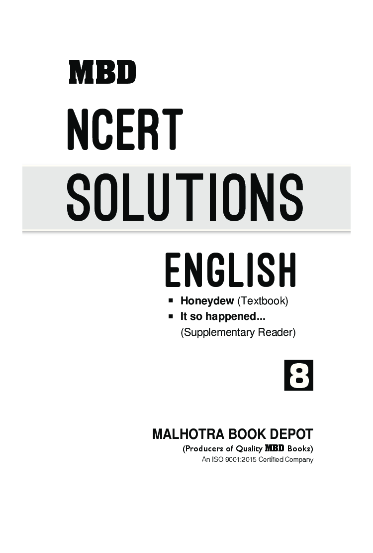 MBD NCERT Solutions English For Class-8 - Page 3
