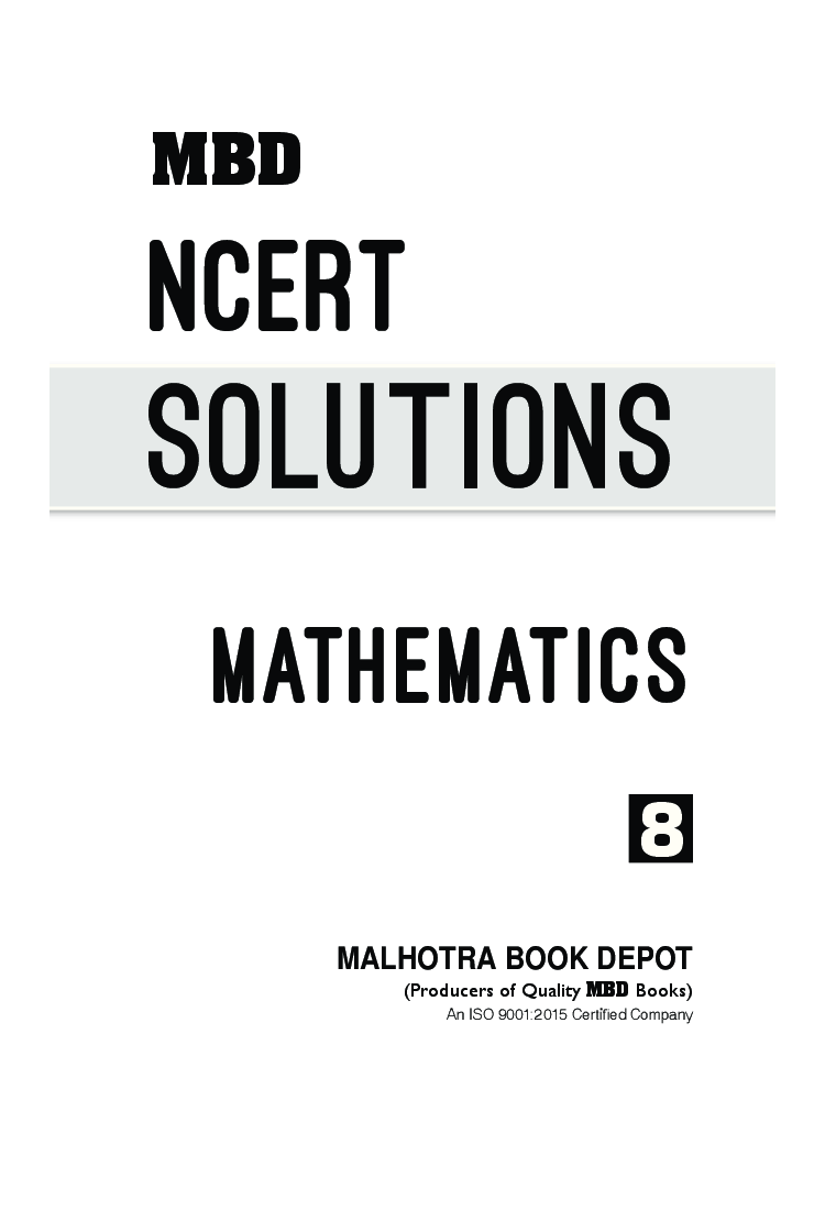 MBD NCERT Solutions Mathematics For Class-8 - Page 3