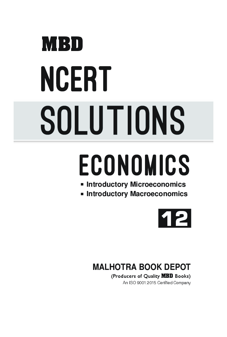 MBD NCERT Solutions Economics For Class-12 - Page 3