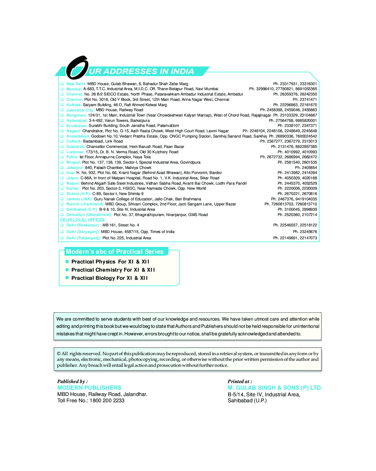 Modern\'s ABC Of Practical Chemistry For Class-11 - Page 3