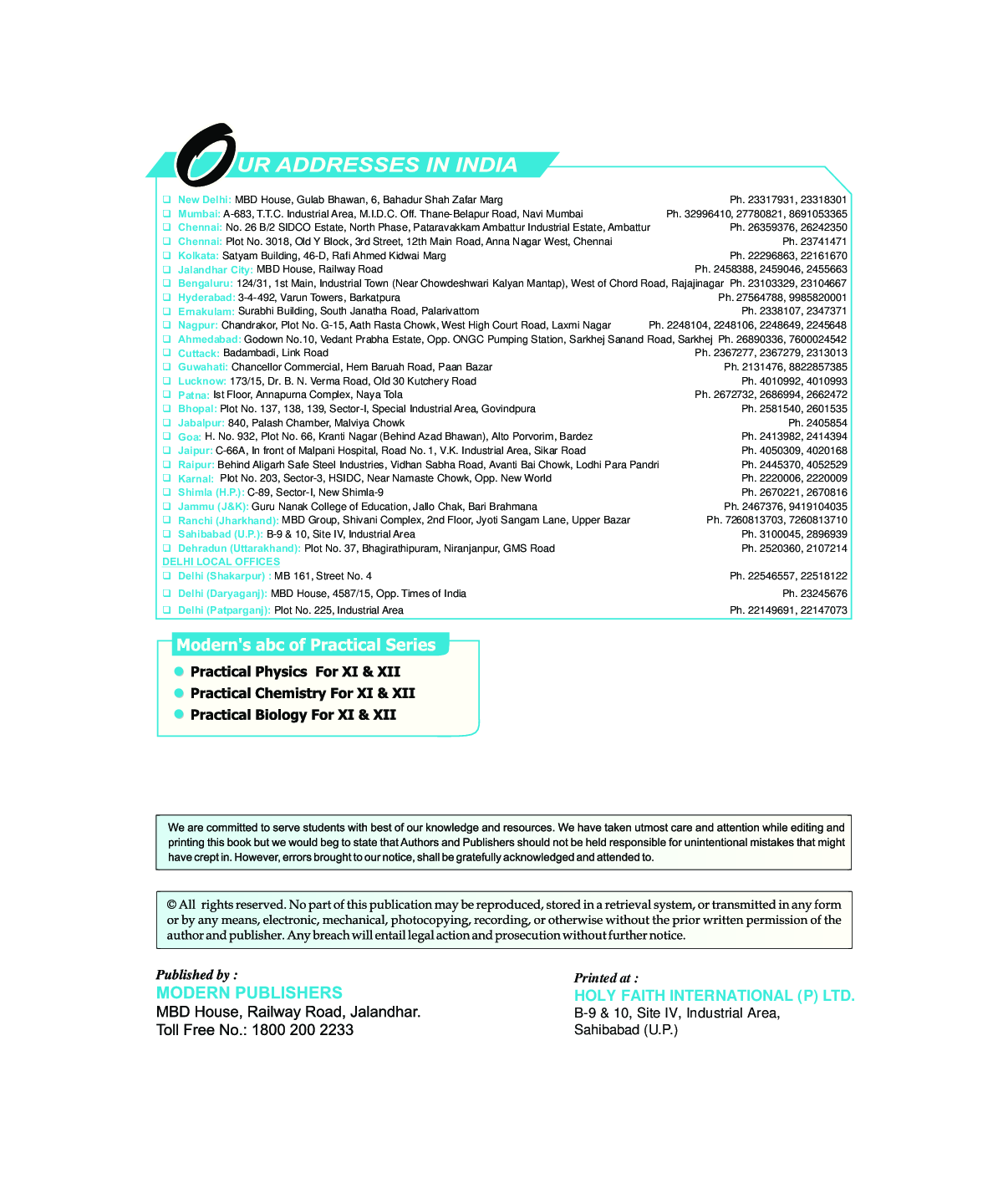 Modern\'s ABC Of Practical Physics For Class-11 - Page 3