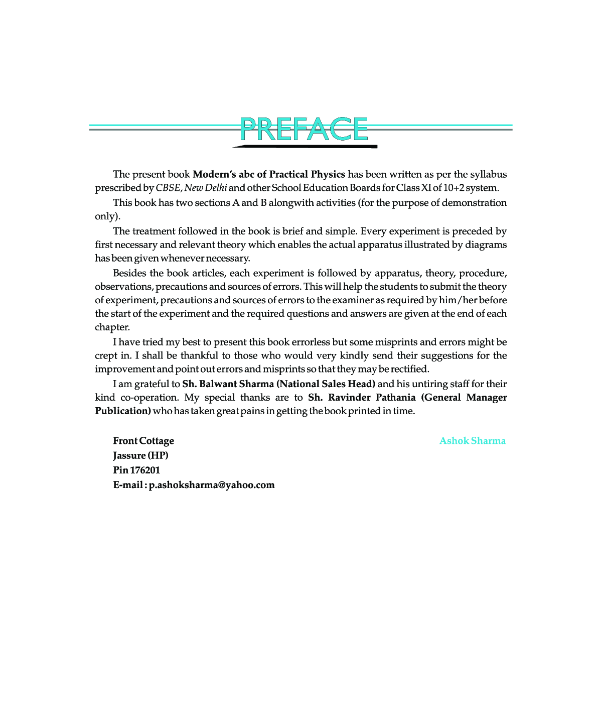 Modern\'s ABC Of Practical Physics For Class-11 - Page 4