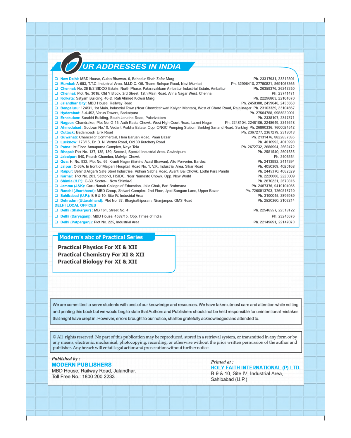 Modern\'s ABC Of Practical Biology For Class-12 - Page 3
