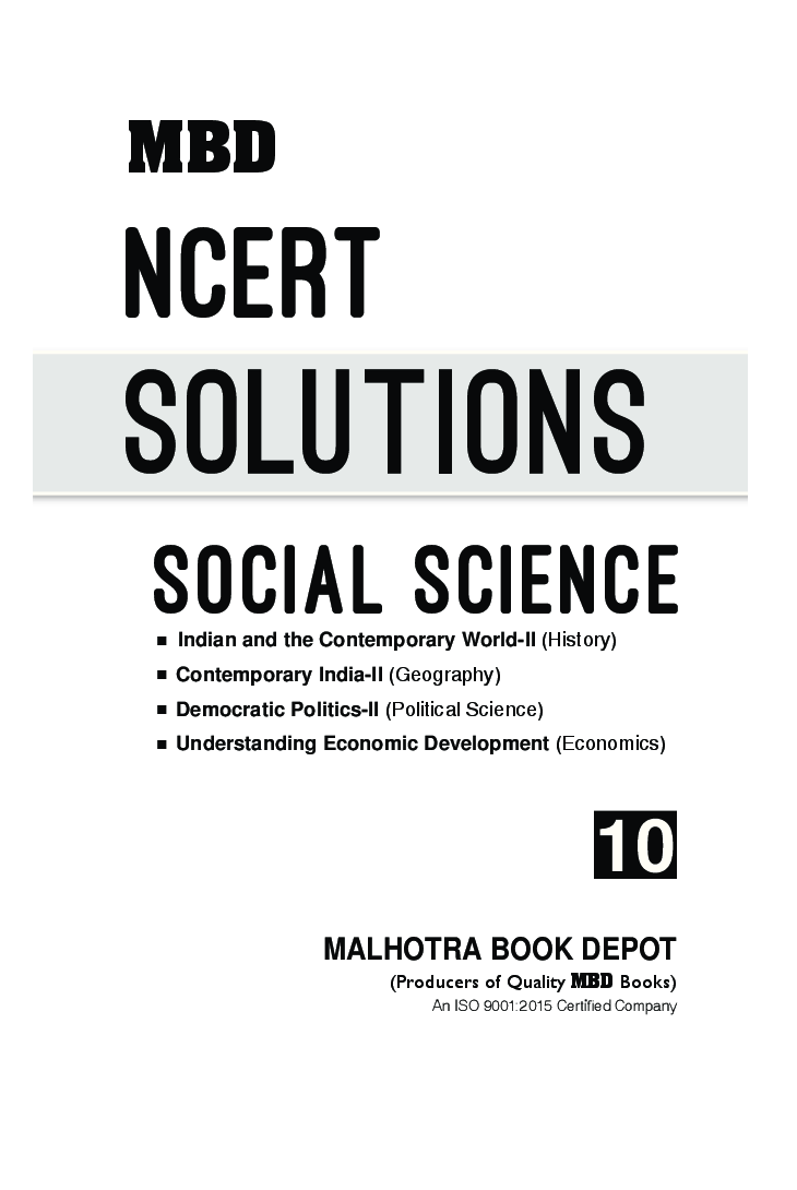 MBD NCERT Solution Social Science For Class 10 - Page 3