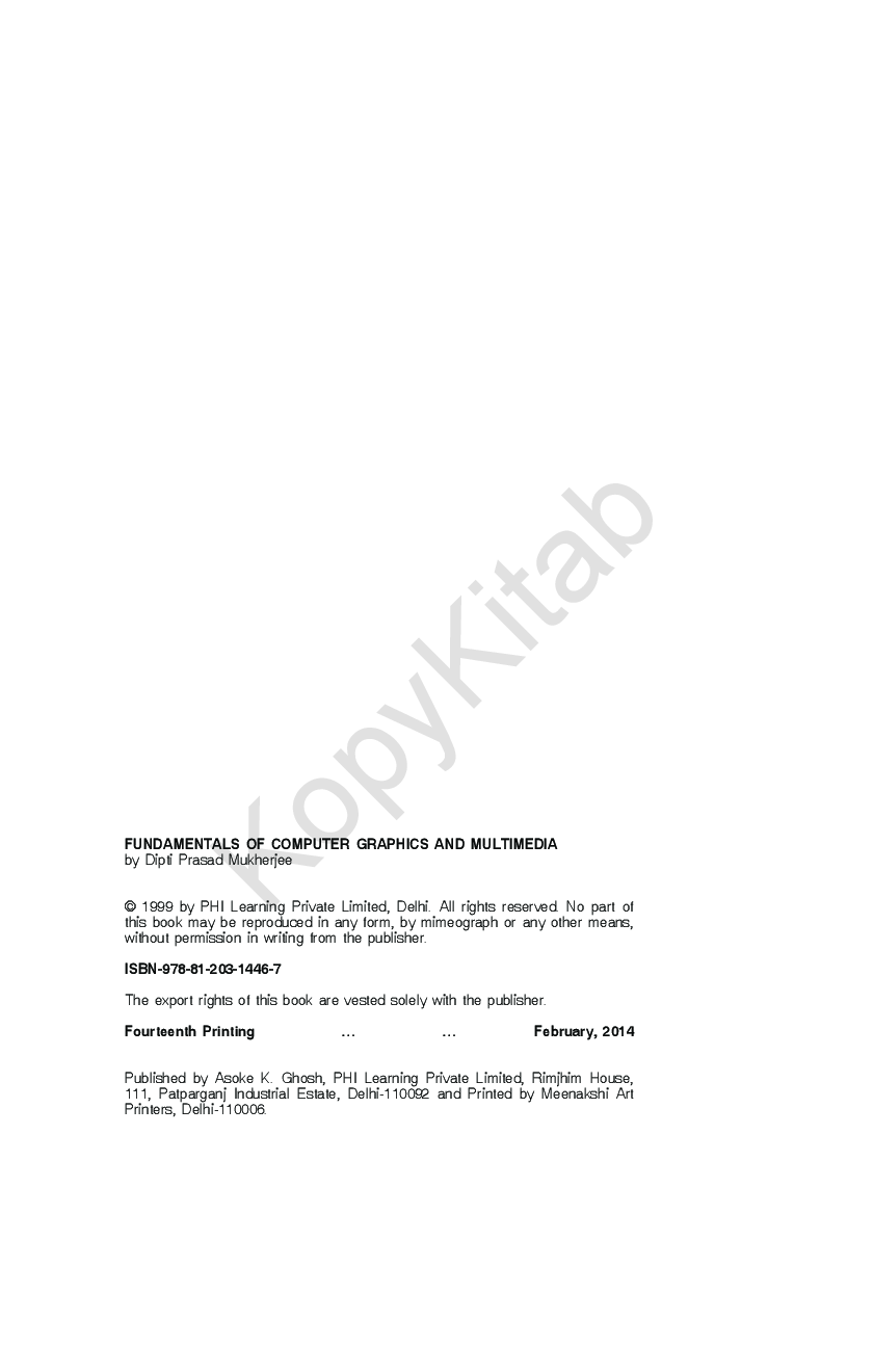 Fundamentals Of Computer Graphics And Multimedia - Page 5