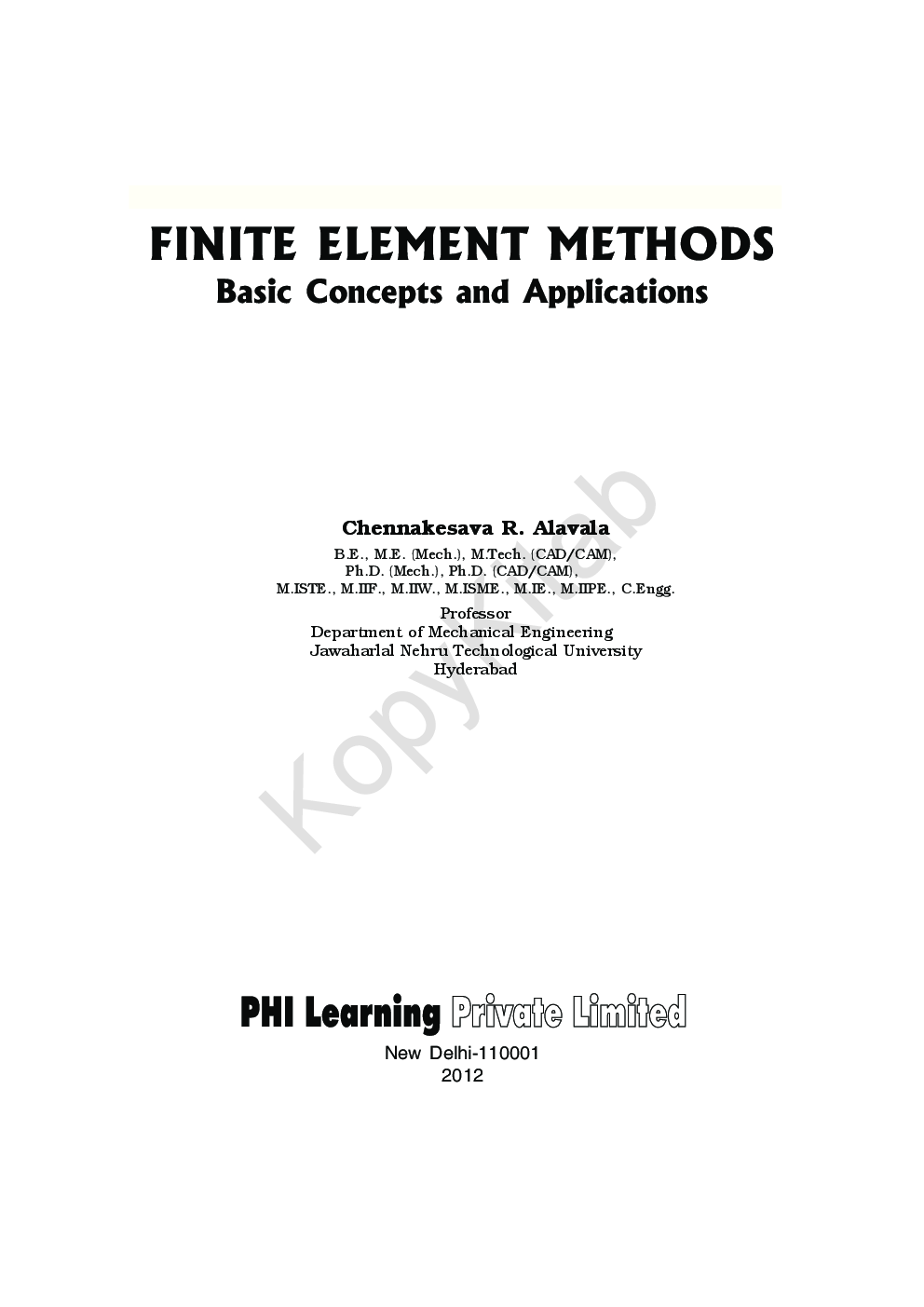 Finite Element Methods : Basic Concepts And Applications - Page 2