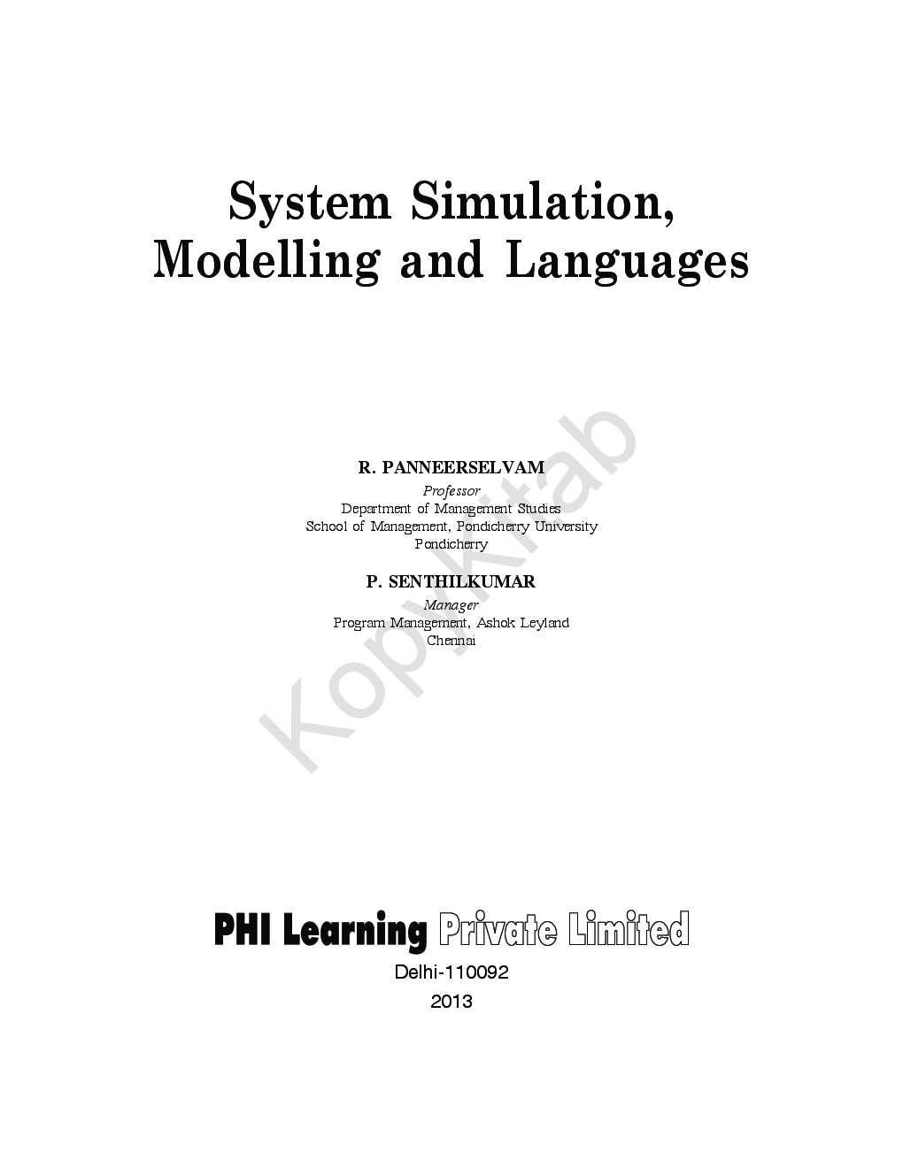 Download System Simulation, Modelling And Languages PDF Online 2020