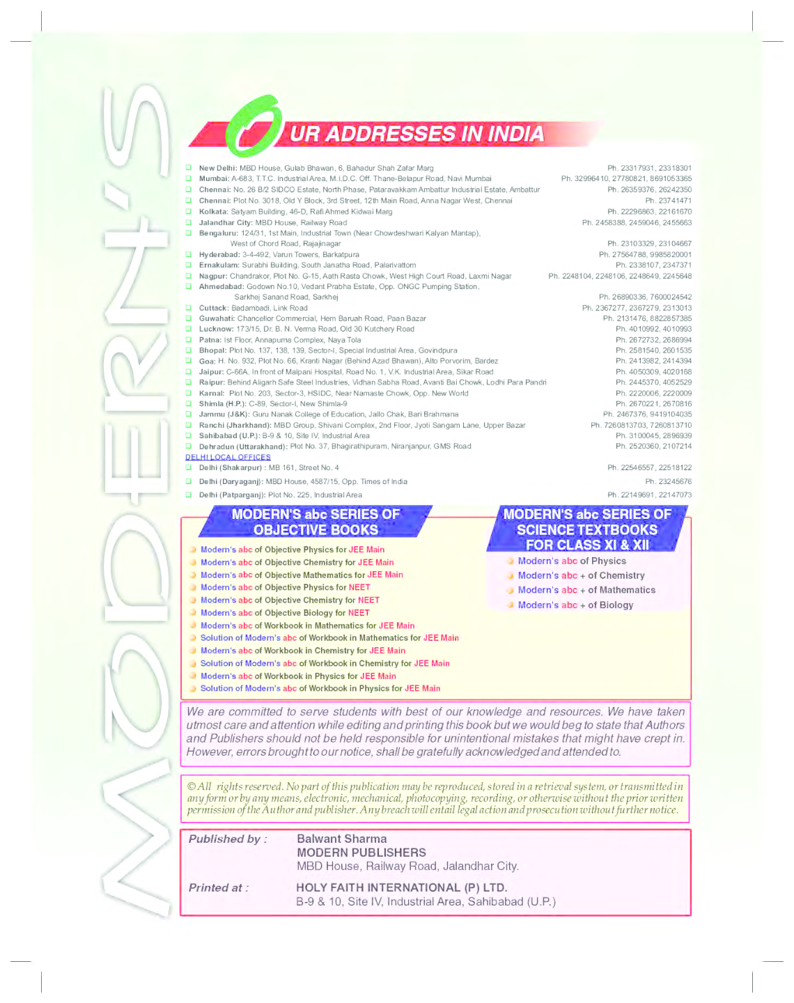 Modern ABC Of Objective Chemistry Part-I (JEE-Main) For 2019 - Page 3
