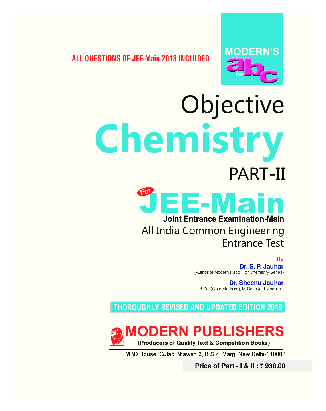 Modern ABC Of Objective Chemistry Part-II (JEE-Main) For 2019 - Page 1
